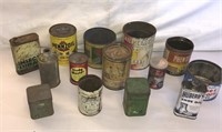 Vintage Metal Tin Can LOT Pennzoil, Tobacco,
