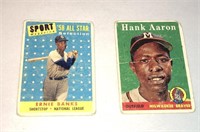 1958 Hank Aaron & Ernie Banks Cards