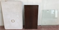 Lot of Table Tops and Pane of Glass