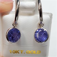 Certified 10\14K  Tanzanite(2.5ct) Earrings