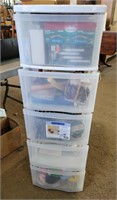 Plastic 5 Drawer Storage Tower complete with