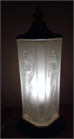 Tiffin Glass Art Deco Frosted Nude Lamp