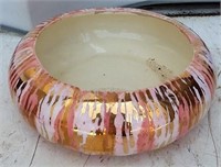 pink and gold ceramic planter