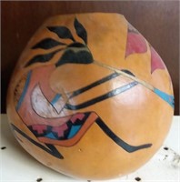 Handmade Native American gourd basket