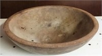 primitive hand carved dough bowl