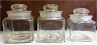 heavy duty square glass canisters (3)