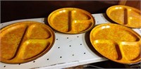 4 yellow orange splatter enamelware camping