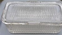 rectangular glass refrigerator dish w chip