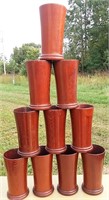 vintage HAP redwood tumblers x10