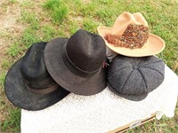 4 vintage mens hats