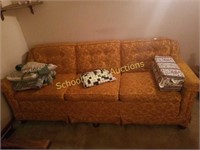 Awesome vintage couch and blankets