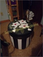 Awesome flower leather stool