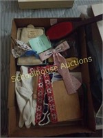 Flat of gloves and other vintage accessories