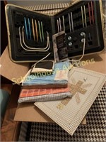 Knitting needles and craft box
