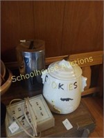 Old cookie jar. With some chips and cracks and