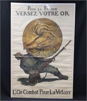 WWI French propaganda poster with Gold Rooster coi