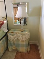 Decorator Table, Lamp, and Mirror