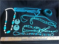 Box Lot of Turquoise Costume Jewelry