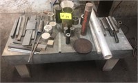 iron pieces and shop bench