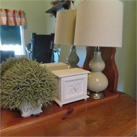 Lamp, Faux Plant, Decorative Box