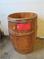wooden barrel 29 in high