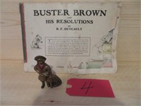 early Buster Brown cast bank & illustrated book