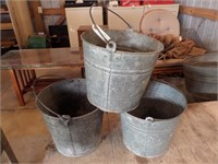 3 # 10 Galvanized Buckets