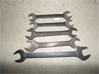 5 Large Open End Wrenchs