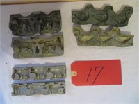 3 candy molds-horses,cows, geese