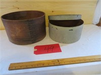 wooden grain measure and covered box
