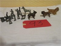 cast metal dogs and soldiers