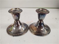 Pair of Newport silverplated candle stick holders