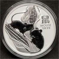 2020-P Australia 1oz .999 Silver Lunar Mouse BU