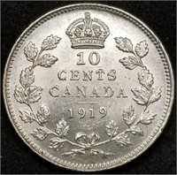 1919 Canada Silver Dime, High Grade