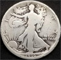 1916-P Walking Liberty Silver Half Dollar