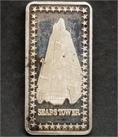 1 Troy Oz .999 Silver Bar -Rare Sears Tower
