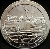 2011 5oz Gettysburg .999 Silver Round ATB