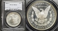 1881-S US Morgan Silver Dollar PCGS MS64 Slab