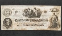 1863 Confederate $100 Banknote T-41