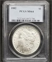 1882-P US Morgan Silver Dollar PCGS MS64 Slab