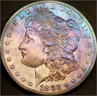 1883-S US Morgan Silver Dollar, Monster Toned