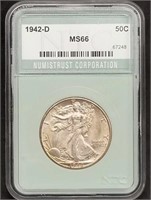 1942-D Walking Liberty Silver Half Dollar NTC