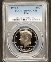 1976-S Proof Kennedy Half Dollar PCGS PR69DCAM