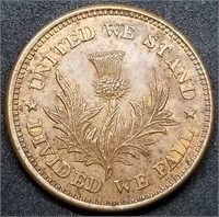 Civil War Token: United We Stand/Divided We Fall