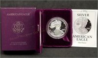 1992 1oz Proof Silver Eagle w/Box & Papers