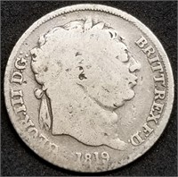 1819 George III Silver Sixpence