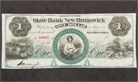 State Bank of New Brunswick Obsolete Banknote