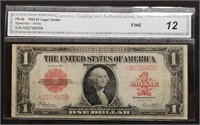 1923 $1 Red Seal United States Note CGA Fine 12