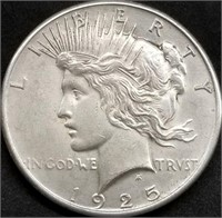 1925-P Peace Silver Dollar BU Gem