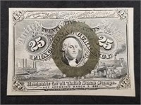 US Fractional Currency 25 Cents, 2nd Issue UNC